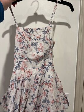 Girls White Floral Spaghetti-Strap Sundress